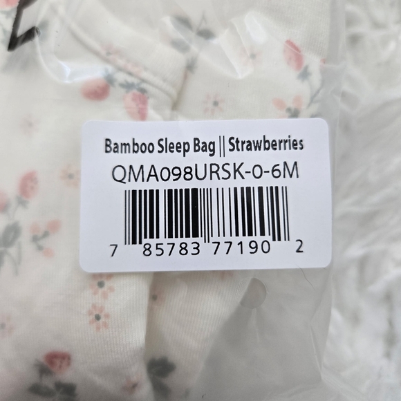 Quincy Mae Bamboo Sleep Bag. Strawberries. Size 0-6 months. New.Make naps and - Picture 5 of 6